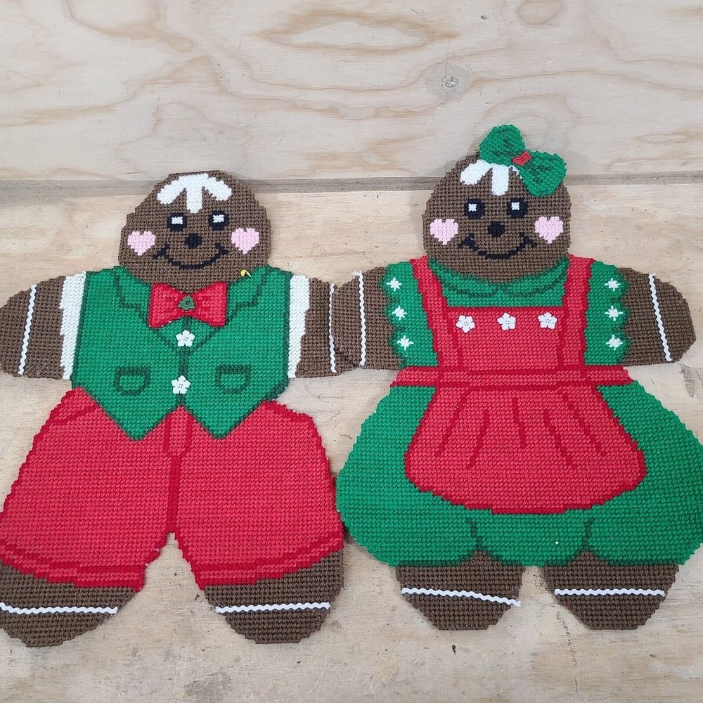 NeedlePoint Christmas Gingerbread Man Decoration - Large, Boy / Girl Holiday